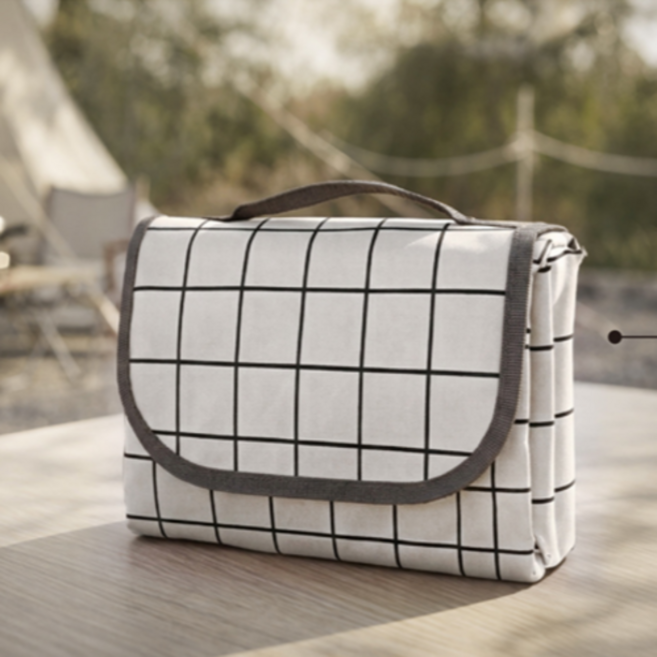 굿디 앞뒤방수 두툼하고 휴대가편리한 피크닉 야외 매트 돗자리, 레노크 화이트