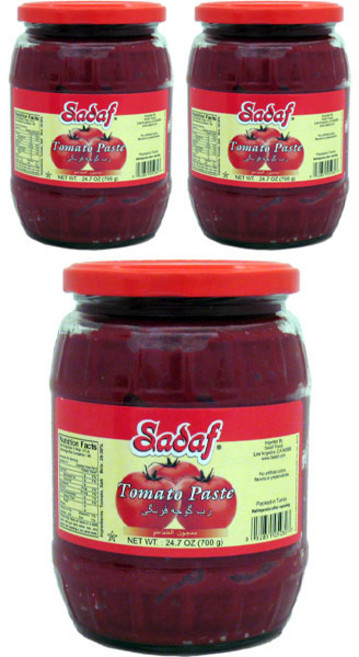 사다프 토마토 페이스트 무지방, 700g, 3개