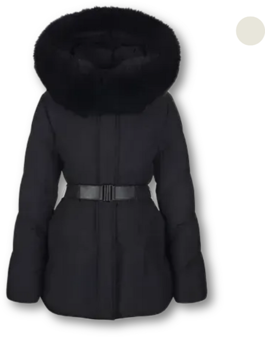 [국내백화점발송]에고이스트 여성 숏점퍼 웨이스트 벨티드 폭스퍼 구스