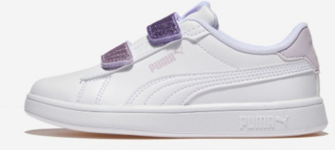 [ABC마트 신구로NC점] 푸마/푸마 스매쉬 3.0 L 글리터_PKI39560906_PUMA White-Lavender Alert-Lilac Frost_키즈용