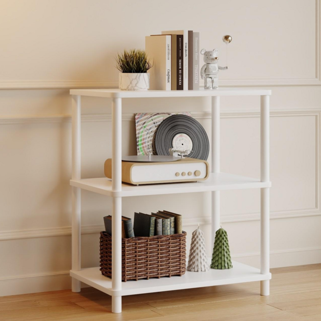 워너픽 다용도 선반 진열장, 3단, 화이트