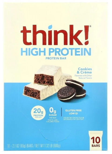 Think! 하이 프로틴 바 브라우니 크런치맛 10개입 (각 60g), 60g - 쿠팡