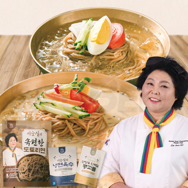 [TV홈쇼핑정품 인포벨]이순실 속편한 도토리 냉콩국수 저칼로리 산양유 콩국물 + 동치미 여름 도토리 물냉면, 2개, 750g