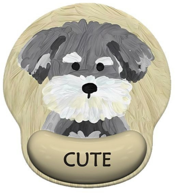 KiKiP 폭신한 강아지 손목보호 마우스패드 귀여운 비숑 쿠션 사무실 데스크테리어 마우스 패드, 1개, 우드색