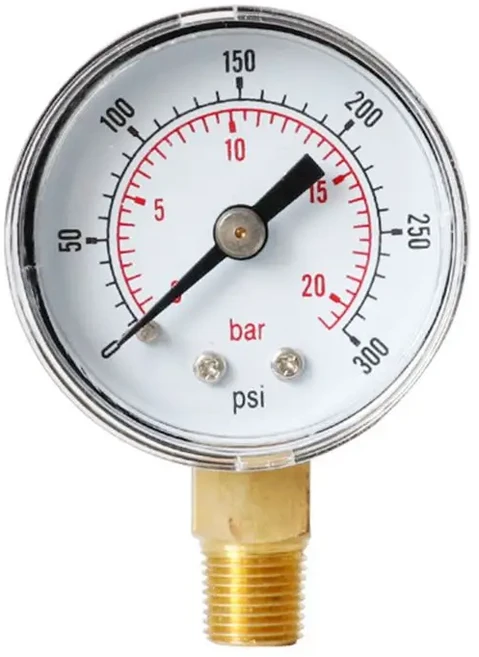 40mm 페이스 압력 게이지 18" BSPT 하단 마운트 153060.100160 200 PSI 및 공기 가스 물 연료 액체용 바., 05 300psi, 02 0-0.16Mpa, 1개