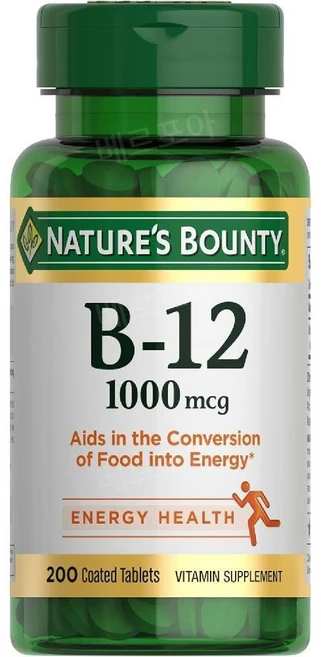 Nature's Bounty 비타민 B12 1000mcg 타블렛, 1개, 200정 - 쿠팡