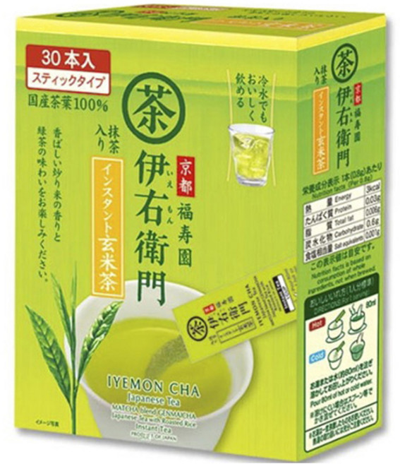 이에몬 말차가 들어간 인스턴트 현미차 스틱타입, 1개, 30개입