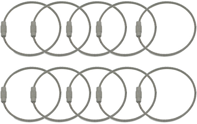 칼라와이어링 키링 열쇠고리, 10개, 그레이
