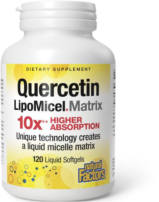 네추럴팩터스 퀘세틴 리포미셀 매트릭스 10x 하이어 앱솔션 리퀴드 소프트젤, 120정, 1개