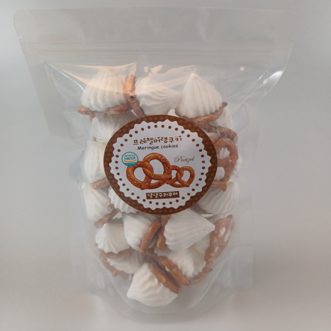 하루쿠키제작소 프레첼 수제머랭쿠키 소분용 소포장 대용량 어린이선물, 55g, 1개