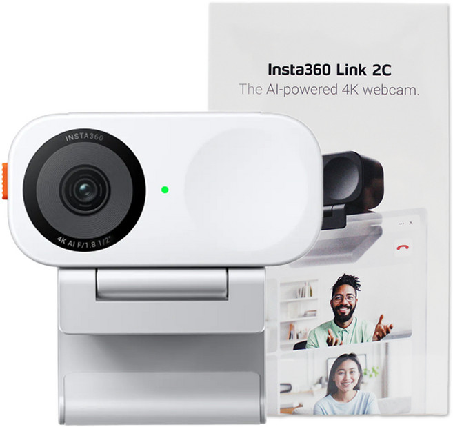 인스타360 Link 2 / Link 2C AI 4K 웹캠, 화이트, Insta360 Link 2C