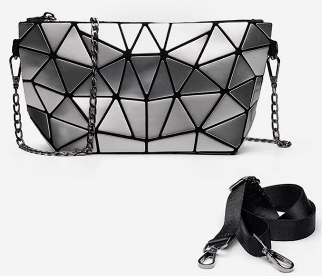 프리즘 큐브 크로스백 미니 데일리 다용도 파우치 핸드폰 가방 와이드스트랩+체인스트랩