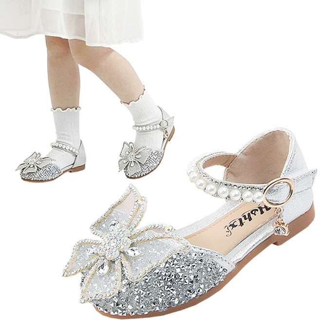 스토리원 여아 메리제인 큐빅 나비 구두 W-KIDSH018