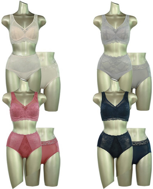 비비안 런닝형 군살보정 V라인 노와이어 여성 속옷 브라 팬티 세트 10종