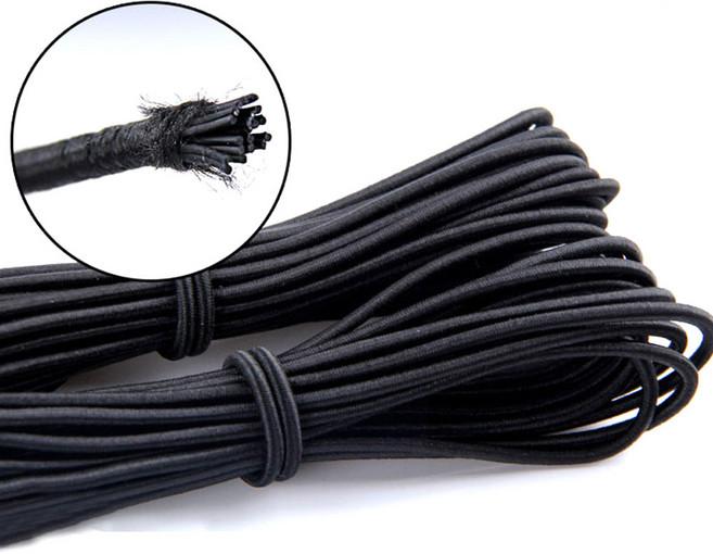 와이지알씨 면고무줄 5mm X 10M 검정 화물고정 자전거 오토바이 구르마, 1개