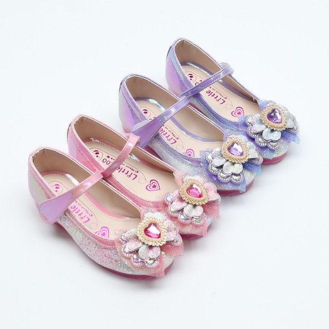 일상다많사 나비 큐빅 리본 LED 여아 구두 국내산 스트랩슈즈 얼집패션 공주구두 플랫슈즈