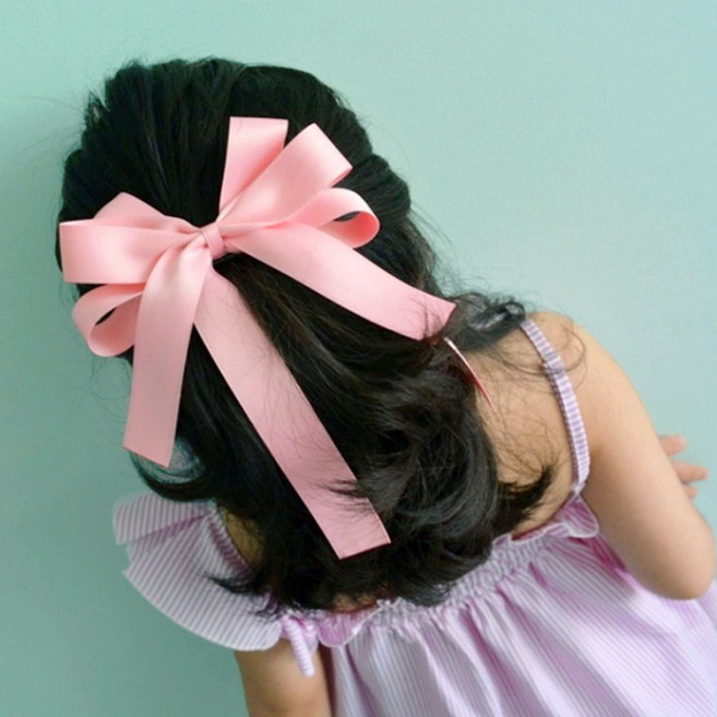 예핀 수피아 유아헤어핀 초등 여아 아기머리핀 긴꼬리리본 발레삔