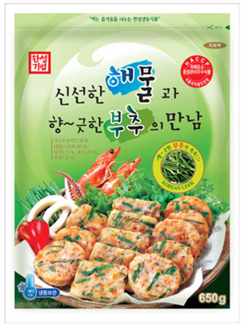 [본사직영/한성기업] 동그랑땡 해물부추만남 650g, 1개