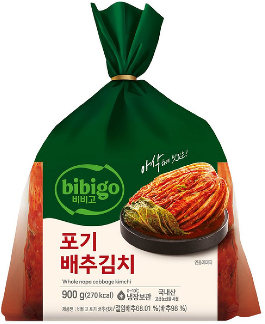 비비고 포기 배추김치, 900g, 1개