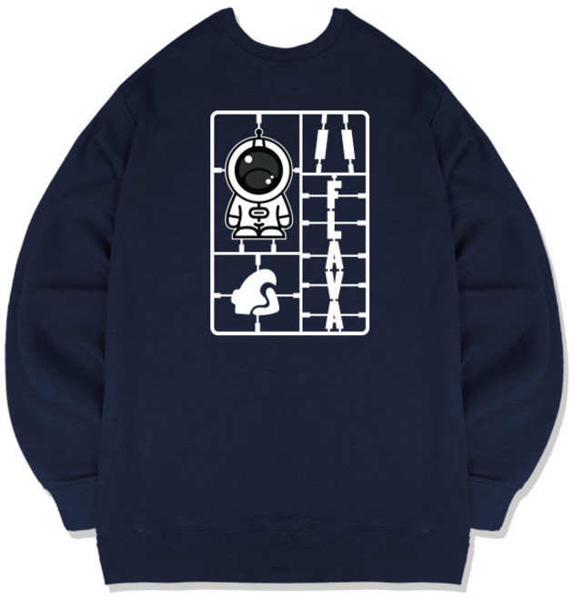 JYFASHION 우주인 맨투맨 빅사이즈 그래픽 남자 여자 맨투맨 티셔츠