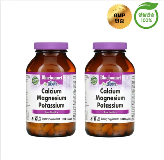 1+1 블루보넷 뉴트리션 칼슘 마그네슘 칼륨 180정, 2개, 180회분 - 쿠팡