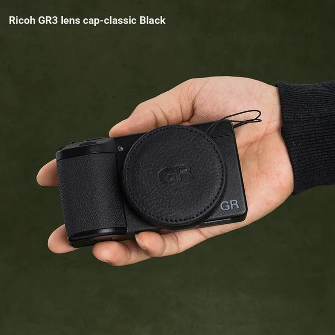 쿠쿠스토어 후지필름 X100VI/X100V 가죽 카메라 렌즈 캡 분실 방지 보호 커버 xhalf 리코 GR/GR3, 11 gr3 black