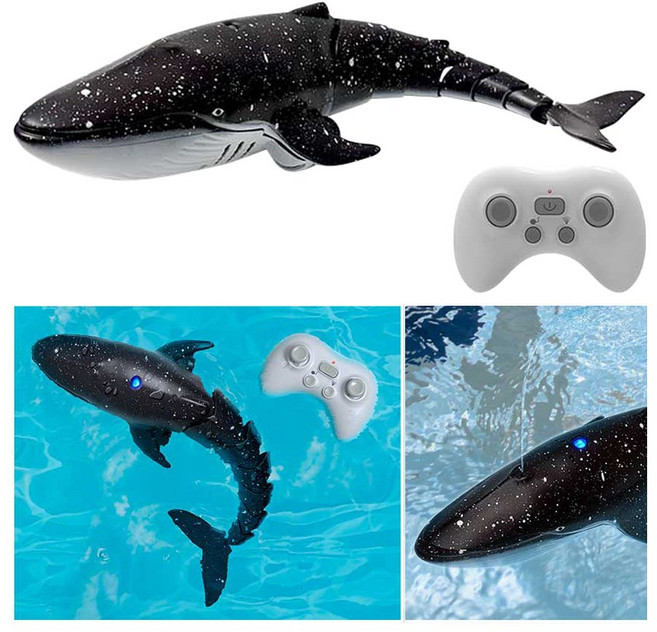 물에서 움직이는 고래장난감 RC 해양 동물 로봇 생활방수기능 무선조종 장난감, 오션 웨일(고래) RC, 1개