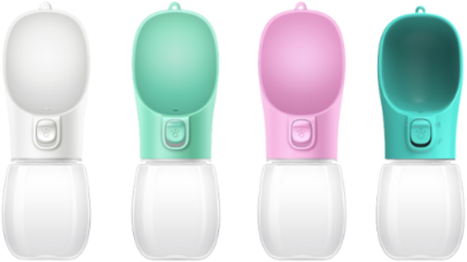 리빙쉘 휴대용 강아지 물병 물통 C23, 1개, 핑크