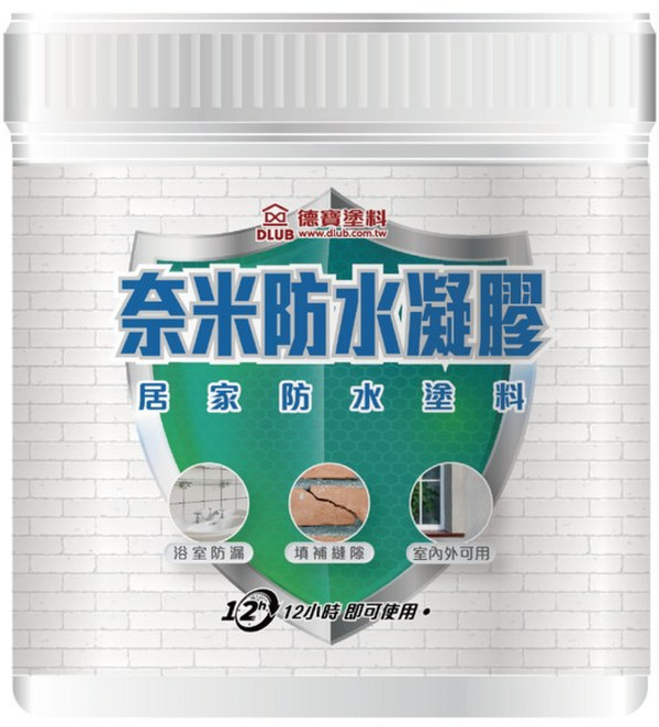 德寶 油老爺 裂縫窗框滲水填補 牆壁磁磚縫浴廁透明色不黃變, 1個, 奈米防水凝膠1公升＋送刷子