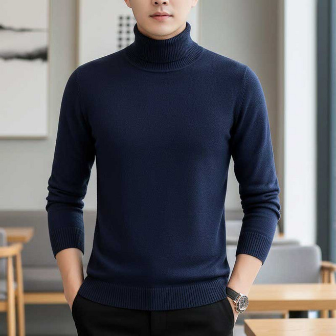 와우MD 남성 울 터틀넥 니트 긴팔 목폴라 기본 베이직 겨울 이너