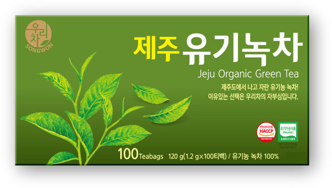 우리차 제주 유기녹차, 1.2g, 100개입, 1개