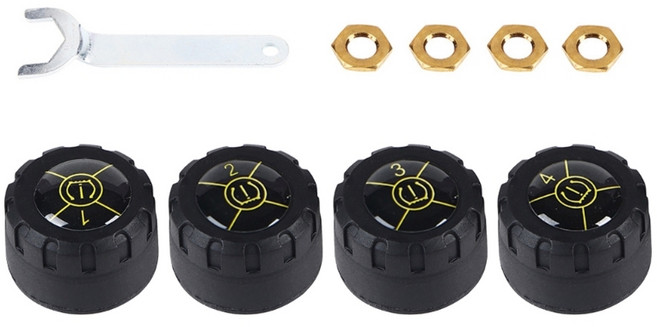 스마트폰 자동차용 블루투스 호환 TPMS 타이어 공기압 모니터링 시스템, 바퀴 4개