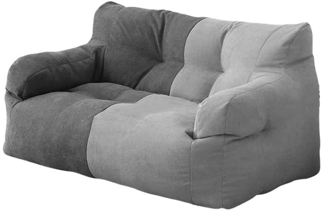 MOOMART LAB 雲朵泡芙豆沙發，人體工學設計，雪花絨可拆洗, (雙人)雙色灰