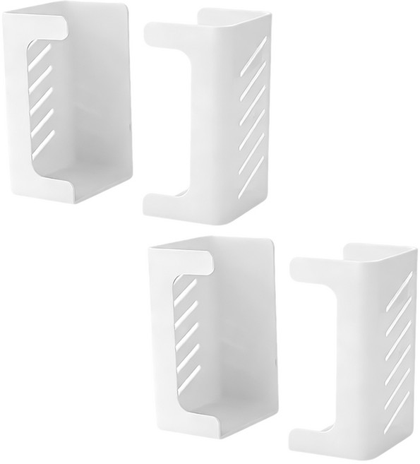 투데이리빙 2P 세트 무타공 물티슈 케이스 디스펜서 휴지 수납 마그네틱 보관함 간편한 티슈 거치대 선반, 2개, 화이트