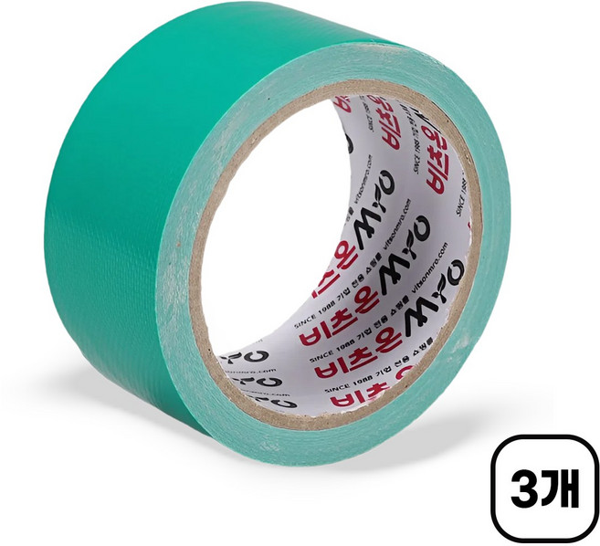 국산 접착력 우수한 비츠온 친환경 청테이프 48mm 10M, 3개