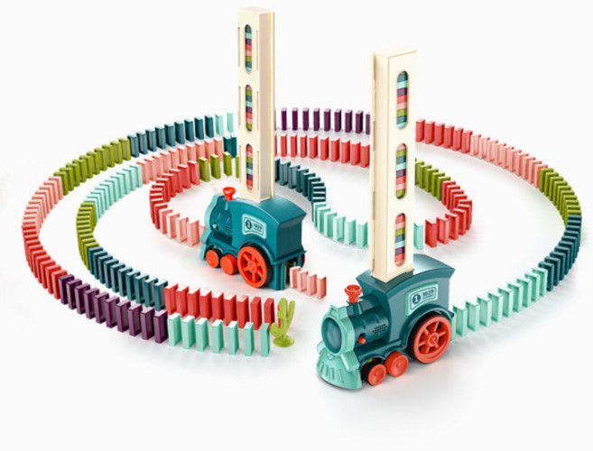 꼬마천사 자동도미노 도미노 게임 기차 완구, 1개