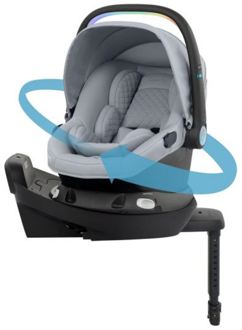 이븐플로 리볼브 180 라이트맥스 NXT 회전식 경량 프리미 및 유아용 카시트 3-30파운드. SensorySooth와 함께. 기본(쿼츠)으로 간편한 설치, SensorySoothe/ Load Leg/ Senso, Quartz