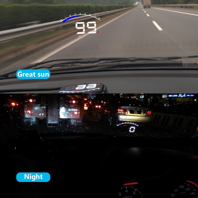 HD05 HUD 高清晰 大字體 OBD 抬頭顯示器 車速 轉速 水溫 電壓, 1個