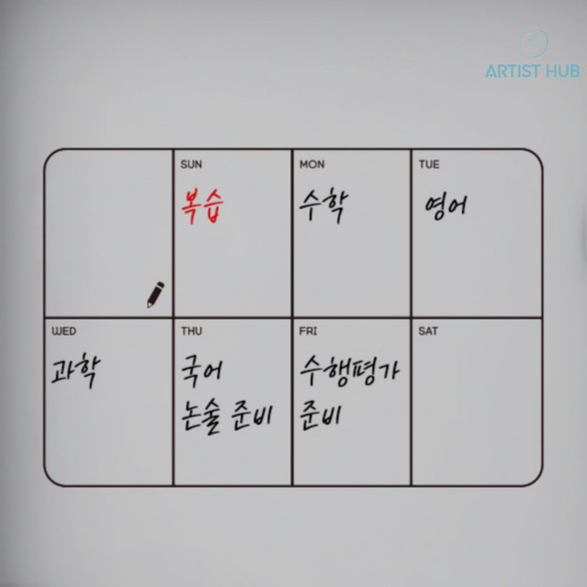 냉장고 스케줄러 메모보드 달력 식단표 접착형 시트 붙이는 투명 화이트보드, 일반형3종(3색보드마카 미포함), 1개