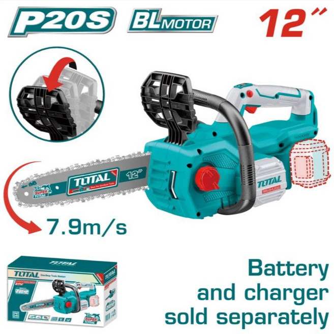 TOTAL 20V 無刷鋰電鏈鋸機 12吋 單主機, 1個