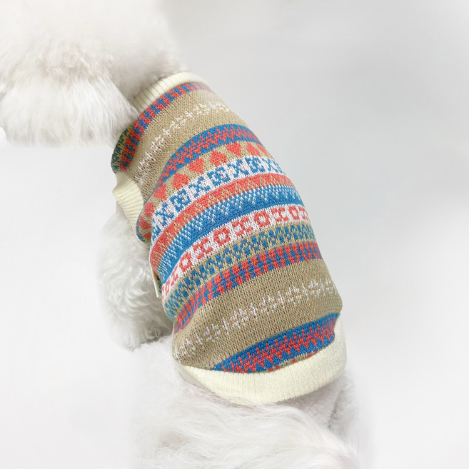 스타일독 마시멜로 니트 조끼 강아지옷, 주황, 1개