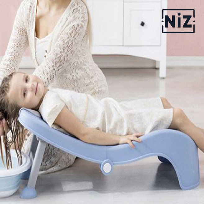 샴푸의자 아기 어린이 신생아 머리감기 샴푸대 목욕의자, 블루