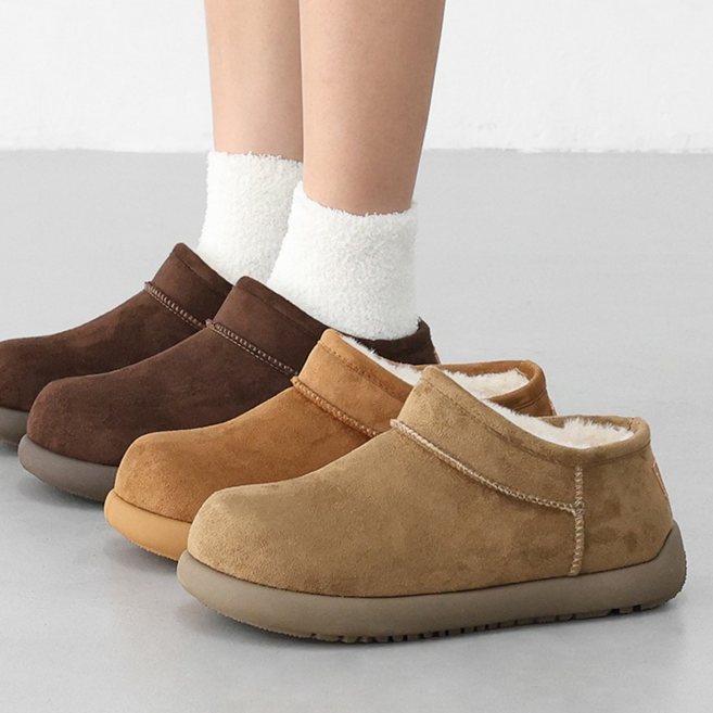 플로 둥근코 키높이 깔창 방한 통굽 울트라 미니 숏부츠(4.0cm/기모안감) 잇슈