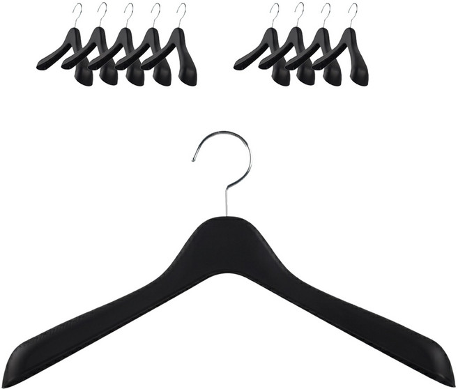 반디 어깨뿔방지 두꺼운 여성용 자켓옷걸이, 검정, 10개