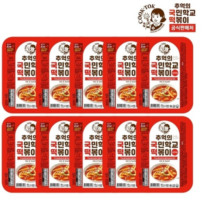 추억의국민학교떡볶이 추억의 국민학교 떡볶이 오리지널 10팩, 10개, 600g