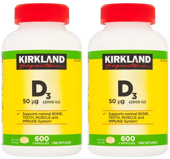Kirkland Signature 커클랜드 비타민 D3 2000IU, 2개, 600정