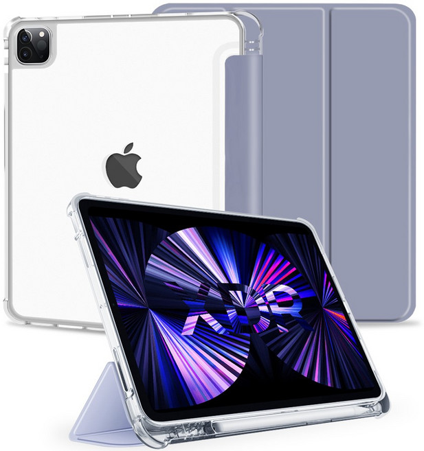 원더글라스 클리어 에어 쉴드 애플펜슬 수납 케이스, 라벤더 퍼플