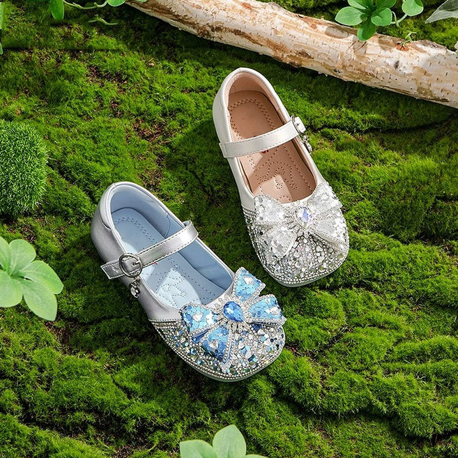 쪼로니 리본 큐빅 공주 반짝 크리스탈 어린이구두