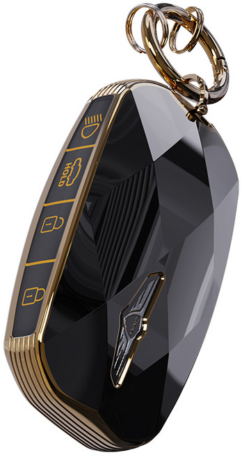 제네시스 호환 G70 G80 G90 GV70 GV80 GV60 스마트키 키케이스 키홀더 키링 악세사리 차량용품 골드라인, 7버튼, 제네시스 B타입, 블랙