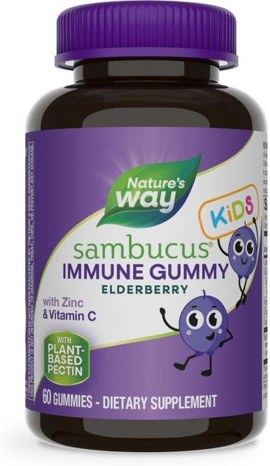 Nature's Way 然萃維 孩童鋅&接骨木莓微生素C軟糖, 1罐, 60顆